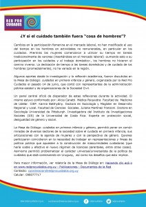 Red Pro Cuidados - Nota Mesa Diálogo Infancia Género